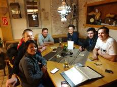 Abendessen im Mannschaftshotel