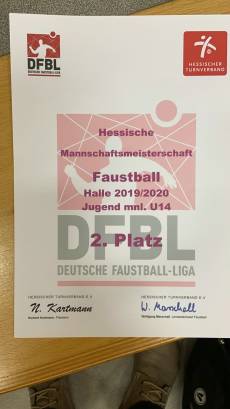 Die Urkunde zum Vizemeister