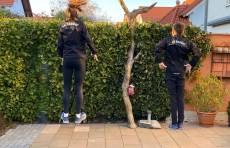 Sprünge auf der Terasse